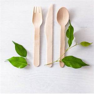 Ensemble d'ustensiles en bois biodégradable-Cuillère, fourchette et couteau jetables écologiques pour un usage quotidien - Product Image 2