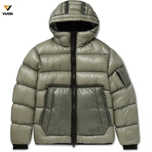 เสื้อแจ็คเก็ตกันหนาวแบบมีซิปสำหรับผู้ชายเสื้อแจ็คเก็ตขนเป็ดแบบเรียบหนาอบอุ่นมีกระเป๋าข้างสำหรับใส่ในฤดูหนาว - Product Image 1