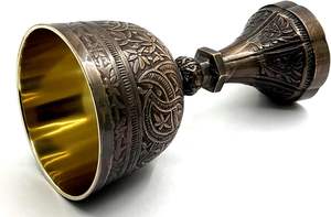 Handmade Eco-Friendly Brass <b>Wine</b> Chalice <b>Goblet</b> Modern Drinking Cup for Home & Bar - Product Image 2