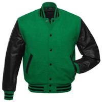 Veste universitaire vintage personnalisée avec logo pour homme, col montant, manches en cuir, broderie, style baseball, automne, noir, couple