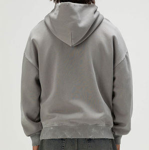Sweat-shirts d'hiver en coton mélangé tricoté sur mesure ODM French Terry respirant à séchage rapide Coupe régulière pour homme Délavé vintage délavé à l'acide - Product Image 4