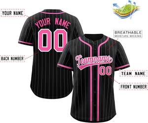 Jersey de béisbol que absorbe la humedad, tela de malla personalizada, camisa de softbol con botones, ajuste de secado rápido, aparejos, letras de sarga, apariencia juvenil de EE. UU. - Product Image 2
