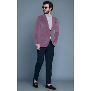 Blazers personnalisés abordables pour les hommes indiens Blazer bleu marine sur mesure avec revers en satin pour les événements officiels et les mariages - Product Image 3