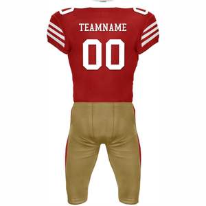 Uniforme de football américain personnalisé en gros, 100% polyester, avec manches courtes respirantes, ensembles d'uniformes - Product Image 2