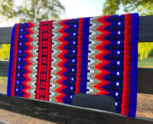 Western Show Horse Saddle Blanket Diseño de Nueva Zelanda Manta de sillín de lana hecha a mano Top Wool Saddle Pad Size - Product Image 3