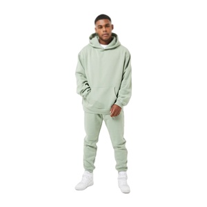 Tout nouveau 80% coton 20% Polyester épaules tombantes pull Style décolleté croisé ourlet côtelé et poignets sweats à capuche surdimensionnés - Product Image 5