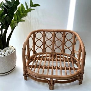 Accesorios de ratán de alta calidad para bebés, silla de ratán Vintage para niños, silla de ratán ecológica para niños pequeños, en venta - Product Image 2