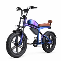 Bicicleta Eléctrica de Montaña de Alto Rendimiento de 750W, 48V 18AH, Color Azul Camaleón, Neumáticos Gruesos de 20 Pulgadas, Todoterreno