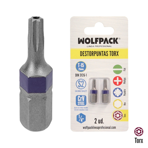 <b>Torx</b> T15 <b>Screwdriver</b> Bits (2 Pieces) S2 Chrome Vanadium Steel - Product Image 1