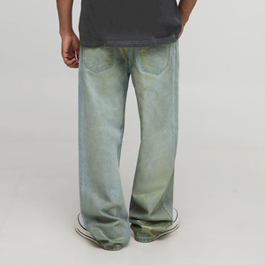 Pantalon en denim à finition douce pour hommes, mélange de coton et d'élasthanne, tissu flexible de qualité supérieure, coupe ajustée, denim pour hommes, 12 oz de coton - Product Image 2