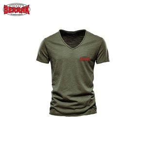 Camiseta de punto liso de diseñador de Algodón 100% con logotipo personalizado para hombre, ropa de hombre de talla grande con patrón sólido - Product Image 2