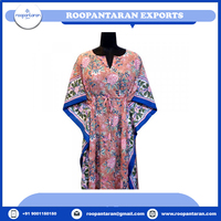 Kaftan Ramadan Eid Mubarak, taille standard et grande taille, imprimé à la main en Inde, 100% coton, robe décontractée courte et droite, naturelle