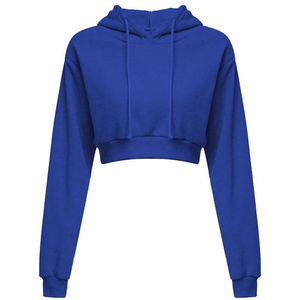 Sweat à capuche court pour femme, doux et confortable, avec logo sur le devant, tissu en polaire écologique, style décontracté pour un usage quotidien - Product Image 6