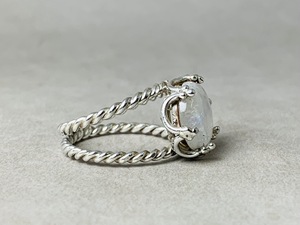 925 argent Sterling blanc arc-en-ciel pierre de lune anneau forme ronde pierres précieuses anneaux cadeau pour elle en gros bijoux fins - Product Image 4