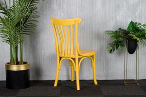 เก้าอี้รับประทานอาหารไม้สีเหลืองทันสมัยสไตล์ย้อนยุคกรอบโค้งตัวหนาเหมาะสำหรับห้องนั่งเล่นโรงแรมและพื้นที่กลางแจ้ง - Product Image 6