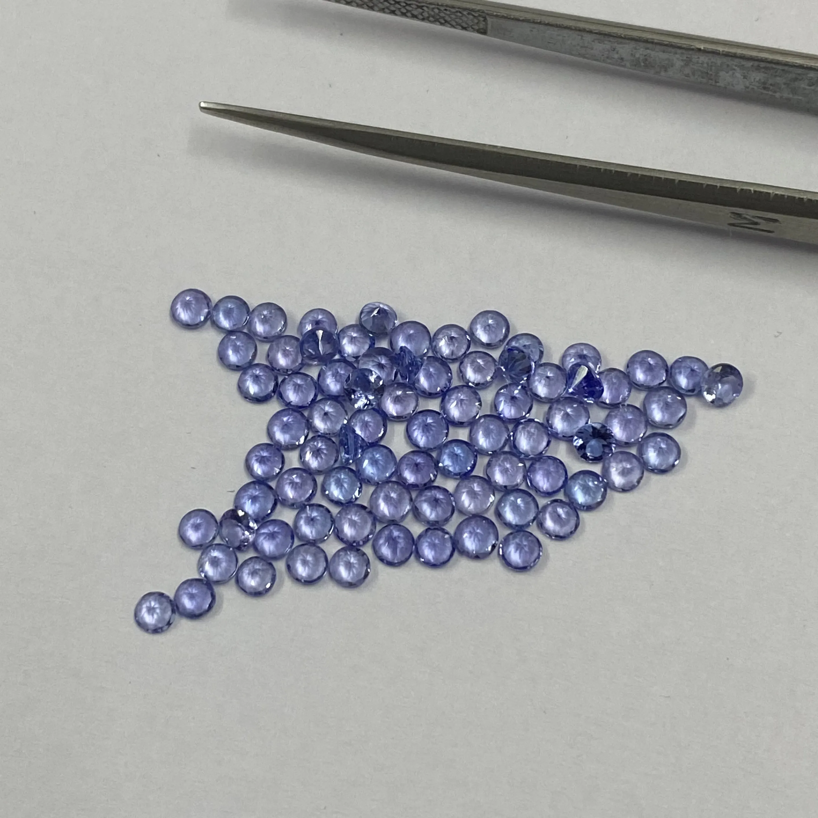 Wholesale Price Best Quality 2mm Natural Tanzanite Round Cut Faceted Loose Semi Precious Gemstone For Jewelry Stone