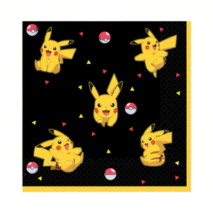 Tovaglioli per feste Pokemon 33X33Cm 16 pezzi Design Pikachu nero per le celebrazioni - Product Image 2