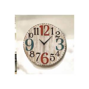 Colorful Print Patterned Wooden Silent <b>Table</b> Wall <b>Clock</b> 50cm Perfect Gift Idea - Product Image 3