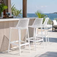 Tabouret de bar moderne en plastique robuste PP, chaise haute à treillis pour cuisine, salle à manger, salon, usage commercial, maison, bar, café, restaurant, intérieur