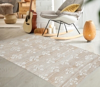 Vente chaude Rectangle Forme Brodé À La Main Chanvre Tressé Pétoncle Conception Tapis Tapis Naturel pour La Maison Hôtel à Bas Prix