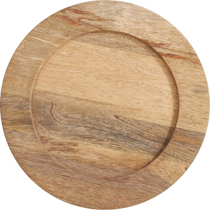 Plaque de chargement pour fête de mariage, vaisselle décorative en bois fini en relief - Product Image 1
