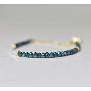 Bracelet en diamant bleu, bijoux en argent rempli d'or 18 carats, bracelets élégants - Product Image 4