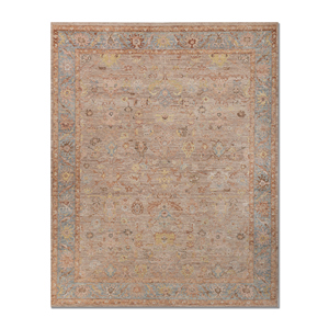 พรมขนสัตว์ถักมือรูปทรงสี่เหลี่ยมผืนผ้าขนาดใหญ่ลายดอกไม้สีชมพูและสีม่วงสำหรับตกแต่งห้องนั่งเล่นและทางเดิน-รุ่น EA-1536 - Product Image 1