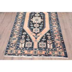 Alfombra Turca de 4x6.5 pies, Alfombra Vintage con Diseño Floral Azul - Product Image 5