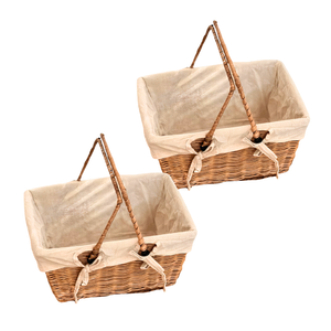 Panier à fruits tissé polyvalent Panier de rangement Grand panier en osier avec poignées pour la cueillette de fleurs, de fruits et de légumes - Product Image 1