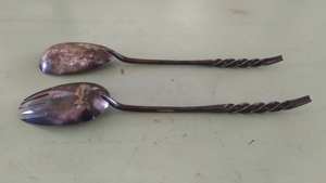 Poignée antique de serveur de salade d'argenterie d'acier inoxydable argenté de conception traditionnelle pour l'approvisionnement de restaurant d'hôtel d'ustensiles de cuisine - Product Image 4