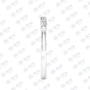 Anillo de Compromiso de Oro Rosa con Diamante Cultivado en Laboratorio de Corte Redondo de 0.50 CTW, Media Eternidad, para Mujer, Regalo de Aniversario y Cumpleaños - Product Image 5