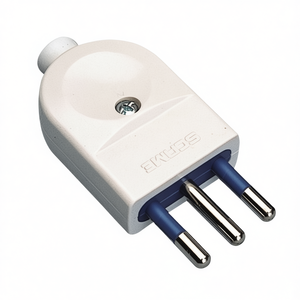 Câble de prise électrique standard italienne 10A 2P+T blanc PP0457R pour adaptateur et connecteurs de câble axial - Product Image 3