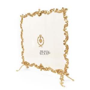 Écran de cheminée en laiton doré de style baroque de luxe et ensemble d'outils d'entretien assortis - Product Image 3