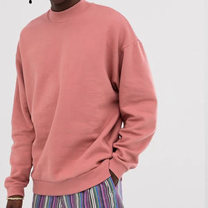 Ropa de calle para hombre, sudadera recortada con hombros caídos, jersey liso Boxy Fit, Sudadera con cuello simulado de Terry francés - Product Image 6