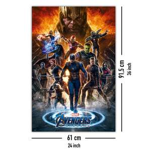Póster de Estilo Moderno de Avengers Endgame, Héroes en Batalla, Marco Negro para Decoración de Pared - Product Image 4