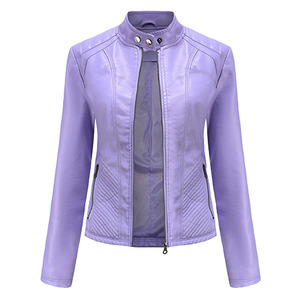 Veste en cuir à col montant d'hiver pour femmes de vente chaude Design personnalisable avec tissu en toile fini Clients les plus demandés - Product Image 1