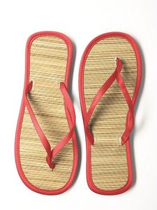 Wholesale <b>Women's</b> Seagrass Water Hyacinth Sandals Floral Straw Customized Cotton Fabric <b>Slippers</b> Autumn Fashion-Forward Vietnam - Product Image 2