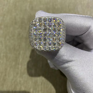 Anillo de Plata de Ley 925 para hombre, la mejor calidad, moissanita totalmente helada en una elegante moda Hip Hop - Product Image 1