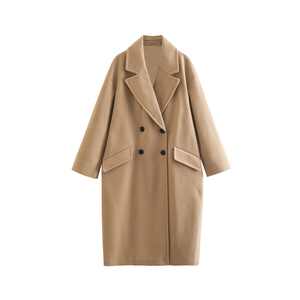 4 colorway col cranté double boutonnage à manches longues couleur unie mode décontractée femmes trench-coat - Product Image 6