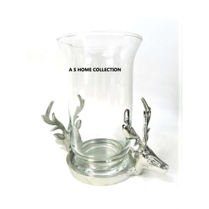 Décoration de maison ou de fête Golden Leaf Design Hurricanes Bougeoir Cheminée en verre élégant Bougie décorative Hurricanes - Product Image 6