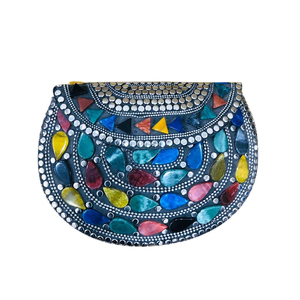 Embragues de noche de mosaico modernos hechos a mano para mujer accesorio artesanal para fiestas y eventos especiales estilo indio - Product Image 1