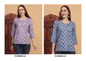 Haut court en rayonne de coton Kurti pour femmes, léger, usage quotidien, style ethnique, mode indienne exportable au meilleur prix - Product Image 5