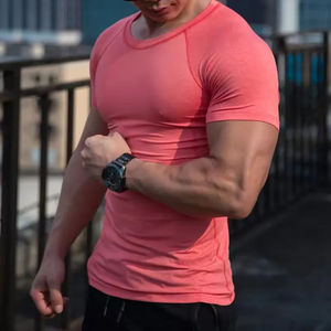 Camisetas Deportivas Ajustadas para Hombre, de Algodón Sólido, Transpirables, de Secado Rápido, con Color y Logotipo Personalizados, Ropa de Entrenamiento y Fitness - Product Image 6