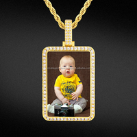 Collier personnalisé avec photo, pendentif carré, bijoux hip-hop en diamant plaqué or pour femmes et hommes, cadeaux charmants pour les fêtes