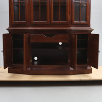 Vitrines de salon en acajou massif antique, portes en verre transparent, forme trapézoïdale, couleur personnalisée, meubles pour la maison