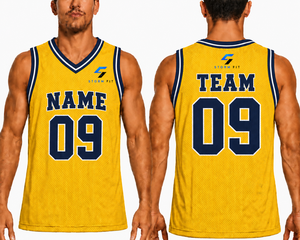 Camiseta de Baloncesto Amarilla Personalizada para Hombre, Cuello en V, Sin Mangas, Impresión Sublimada, Nombre y Número Personalizados 09, Secado Rápido que Absorbe la Humedad - Product Image 6