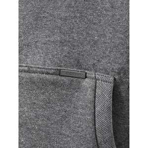 Sweat à capuche effet vieilli gris chiné foncé, avec fermeture éclair essentielle, en tissu French Terry, style streetwear, techniques de broderie 3D et appliqués - Product Image 4