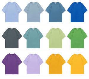 AOLA-T-shirt noir épais pour homme, surdimensionné, avec logo personnalisé uni, couleur unie, grande taille, 100% coton, 2024 - Product Image 5