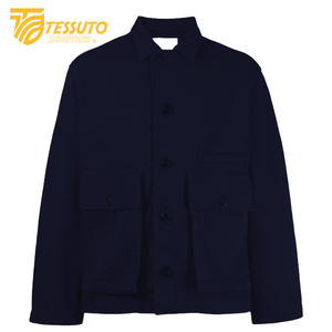 Veste en jean 100% coton tissée en satin pour hommes, vêtements de travail style rue haute, veste décontractée en jean pour hommes, manteaux en laine teintée sur mesure - Product Image 1