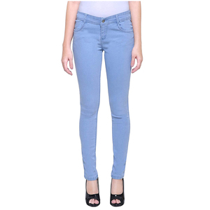 Étiquette personnalisée en jean Pantalon en jean à boutons pour femme Pantalon respirant en denim Jeans en coton OEM Style décontracté Tissu en denim Taille à fermeture éclair - Product Image 4